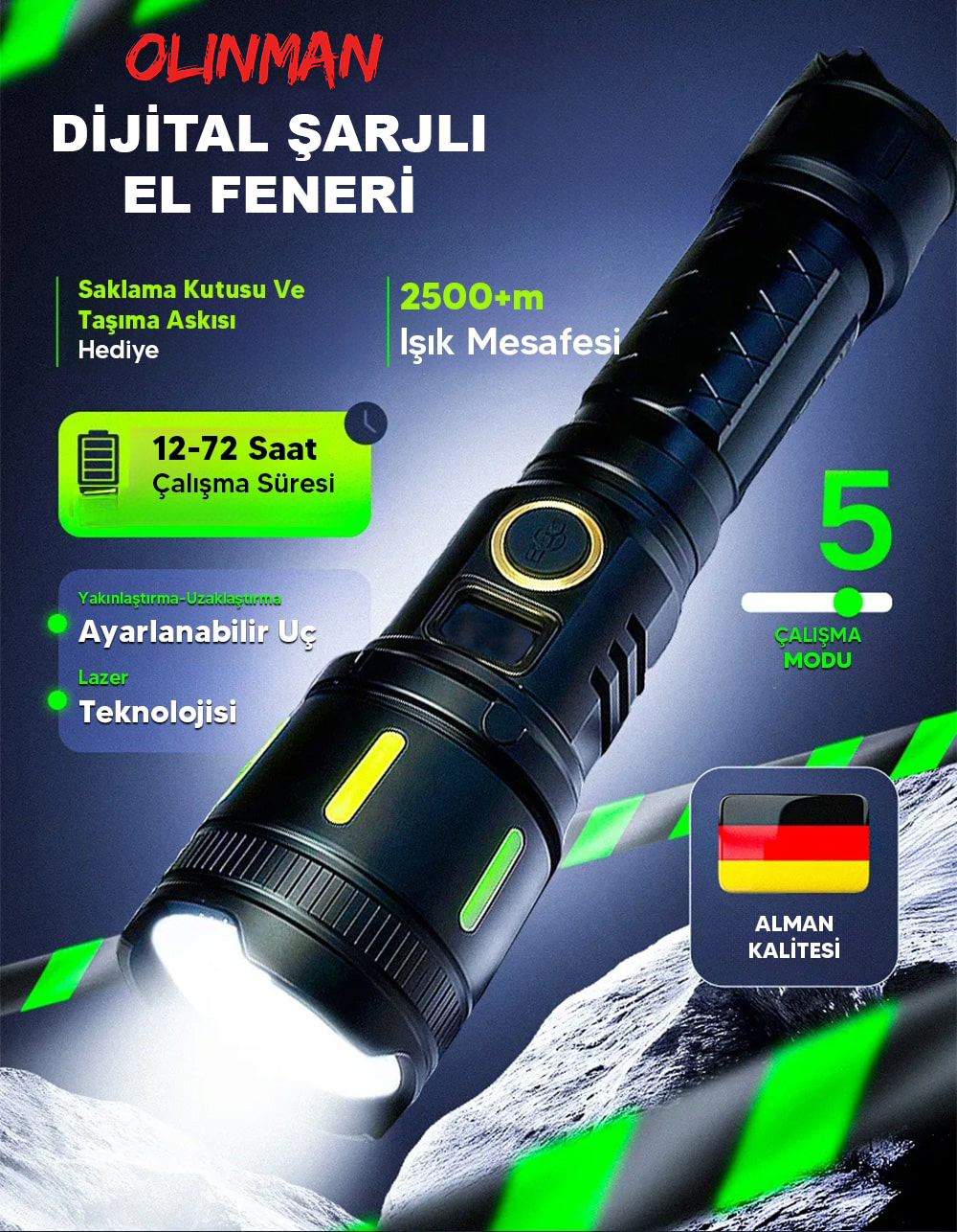 Şarjlı LED Fener